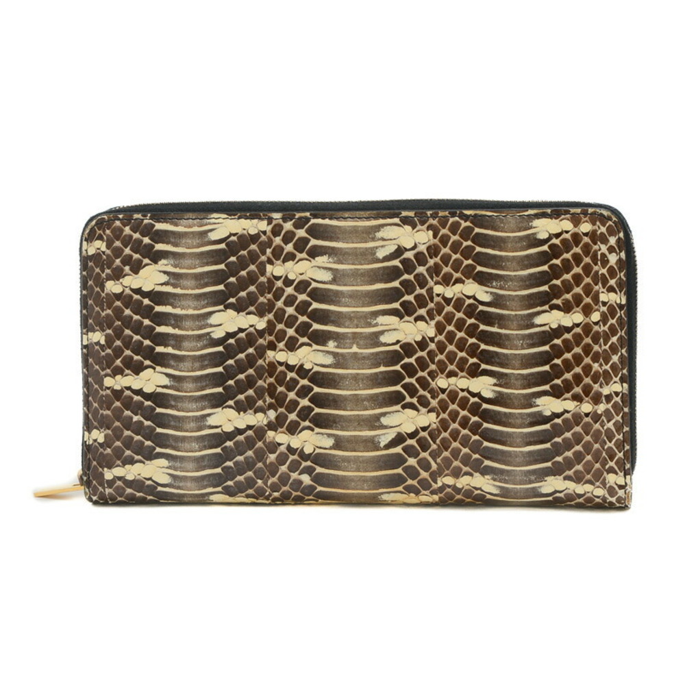 Celine Zip White Python Brown Long Ivory Wallet - image 1
